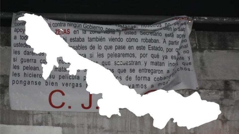 El CJNG se enfrenta a “Los Zetas” en Veracruz, estos son los mensajes que colgaron. y