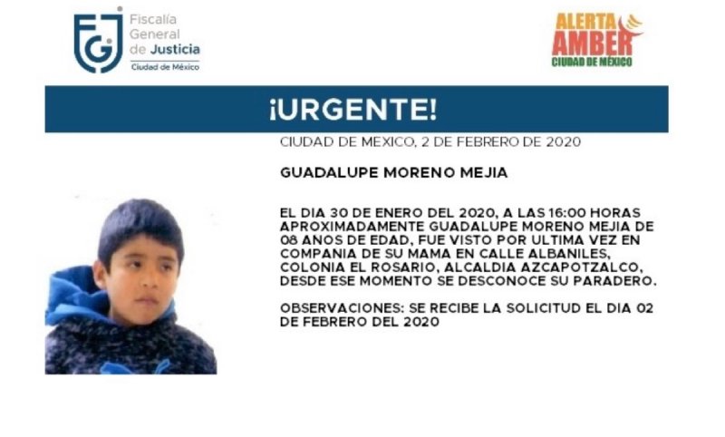 Comparte y ayuda para que Guadalupe regrese con su familia. #AlertaAmber