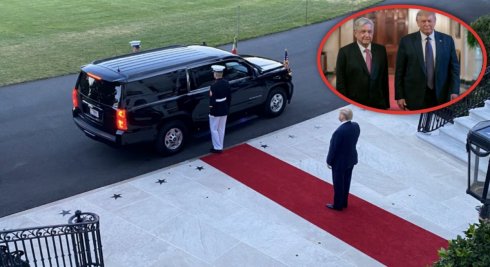 Trump despide a AMLO de la CASA BLANCA con alfombra roja y guardia de HONORy