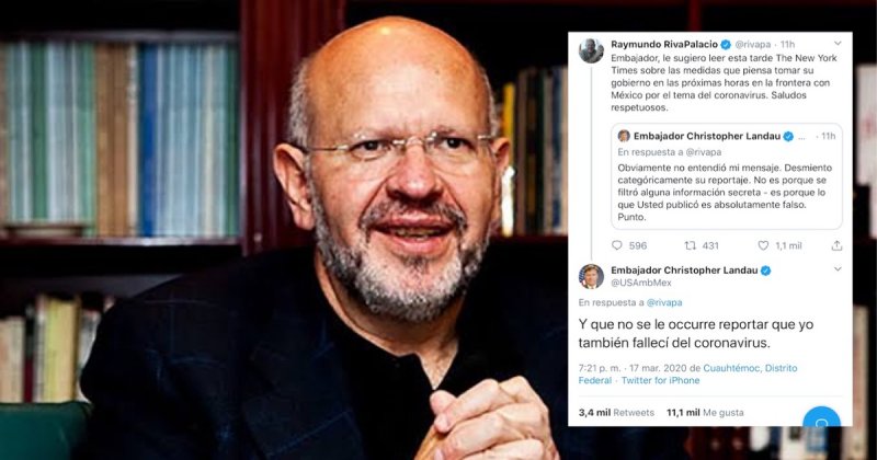 Embajador de EU revela Fake News de Rivapalacio y se burla de él épicamente y
