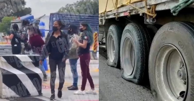 Intentan destruir sistema ponchallantas en caseta del Circuito Mexiquense (VIDEO)