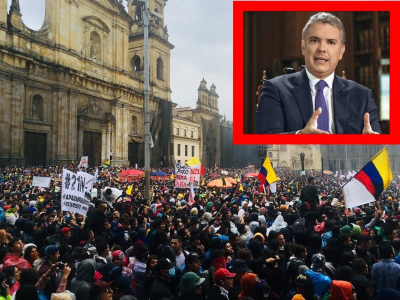 Colombia se paraliza; marchas multitudinarias en rechazo a Iván Duque