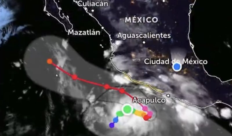 Huracán Polo se intensifica rápidamente y alcanza categoría 5 frente a costas de México