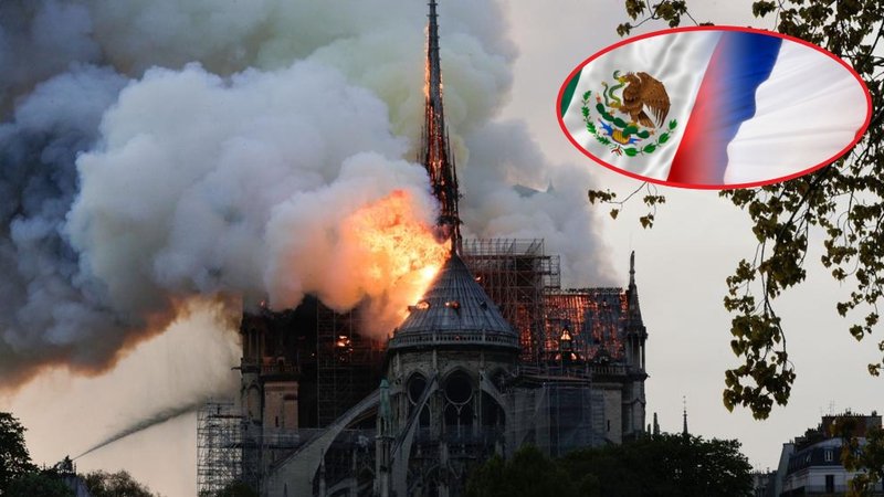 México se solidariza con Francia tras incendio de Notre Dame.