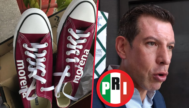 Acusa PRI a MORENA de entregar tenis a cambio de votos en elección de Puebla.
