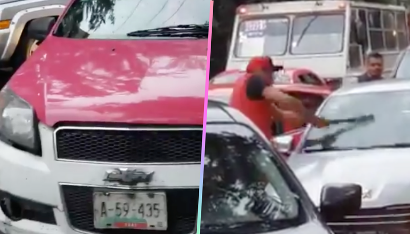 (VIDEO) Taxista enloquece y saca un 