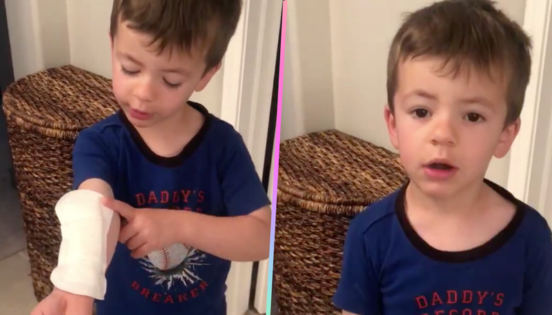 (VIDEO) ¡Ternurita! Niño confunde toalla sanitaria con 