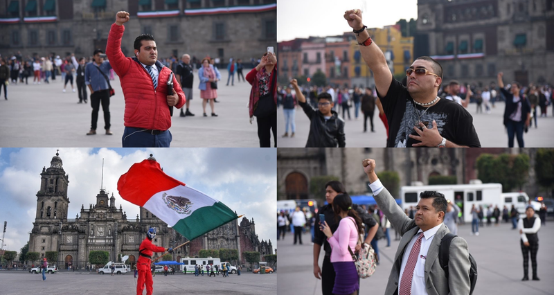 Mexicanos colocan en alto sus puños durante alerta sísmica como muestra de respeto y solidaridad