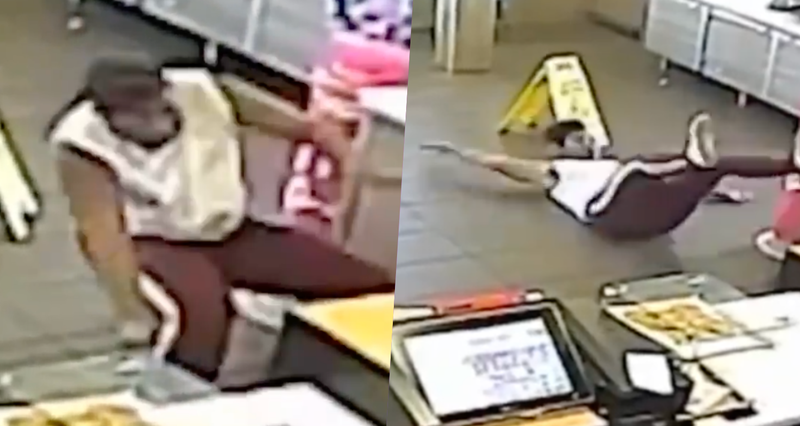 (VIDEO) Mujer le avienta la comida a empleada de Mc Donalds y esta le fractura la cara con una licua