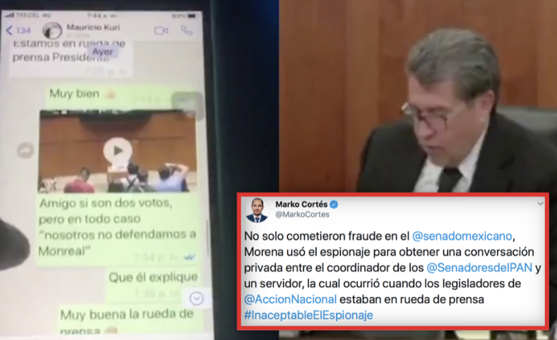 Marko Cortés acusa a Morena de espionaje tras ser exhibido por ordenar 