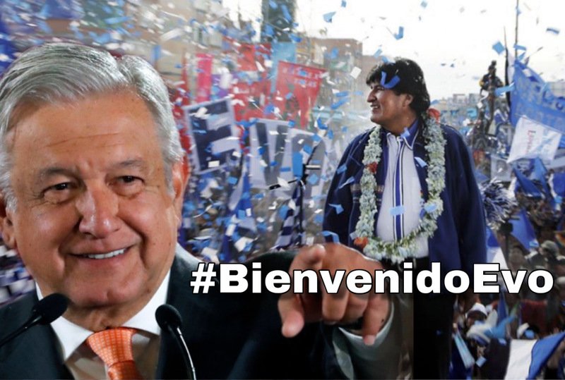 Redes se solidarizan y lanzan #BienvenidoEvo por la llegada de Evo Morales a México. 