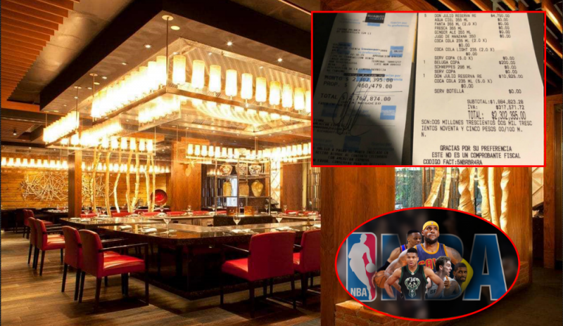 Directivos de la NBA dejan propina de 460 mil pesos en lujoso restaurante de Polanco