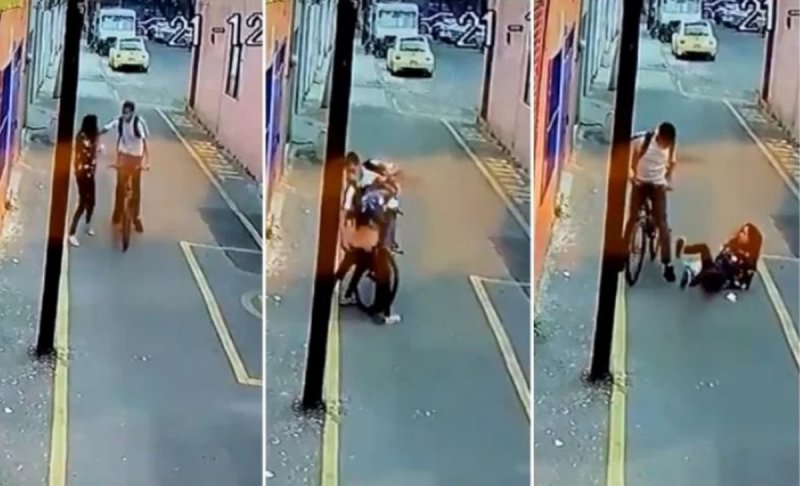 #Video Golpea y asalta un ciclista a una mujer en la colonia Narvarte