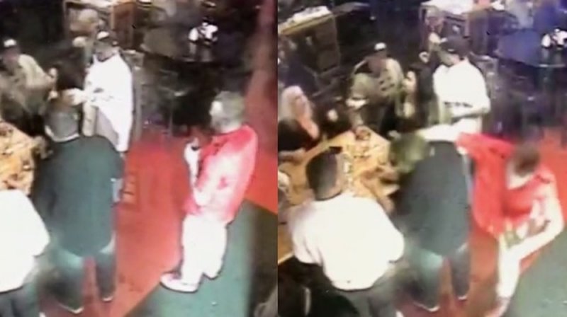Sujeto derriba de un solo golpe a cliente de bar y muere instantáneamente (VIDEO)