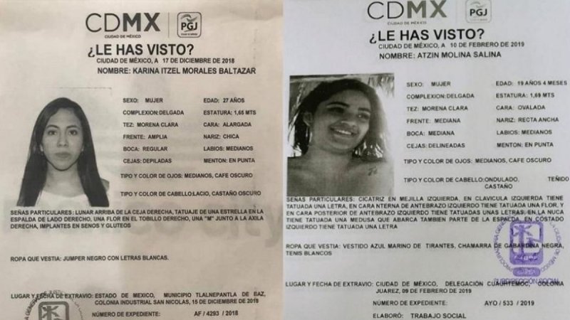 La Ciudad de México ofrece recompensa de hasta 4 mdp por mujeres desaparecidas