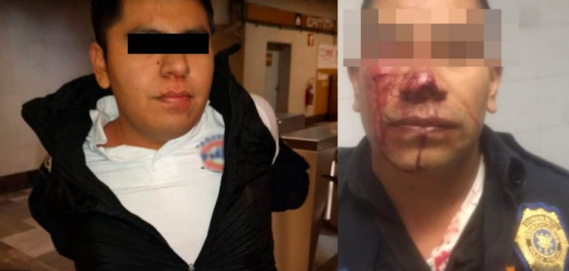 Desquiciado muerde a policía en el Metro de la CDMX y le arranca un pedazo de nariz