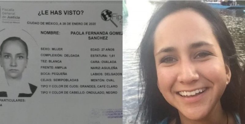 Ella es Paola Fernanda Gómez y está desaparecida desde el 23 de enero