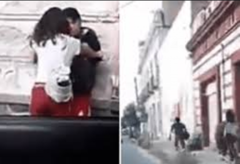 A mordidas y puñetazos captan a joven golpeando a su novio (Video)