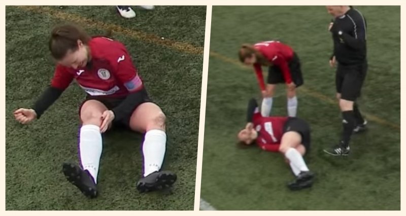 Futbolista se cae, se discloca la rodilla y se la acomoda ¡a golpes! (VIDEO)