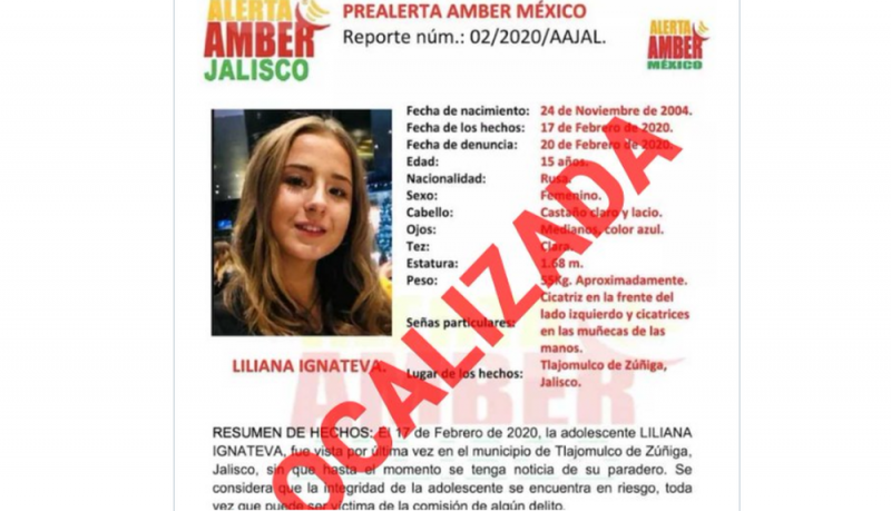 Localizan sana y salva a joven rusa extraviada en Jalisco
