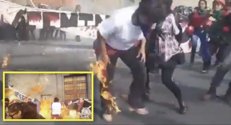 Fotógrafa de El Universal sufre quemaduras de segundo grado tras bomba molotov (VIDEO)
