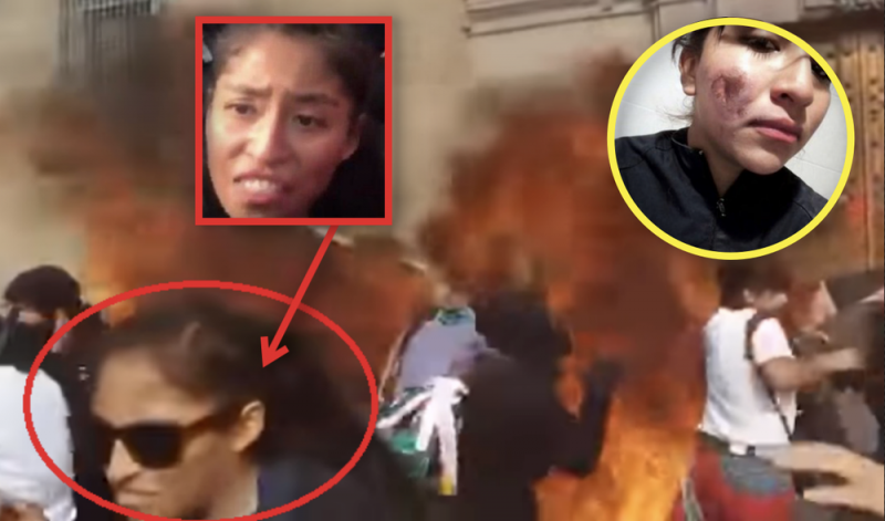 FGJ busca a mujer que lanzó bomba Molotov y quemó a mujeres policías, fotógrafas y feministas 
