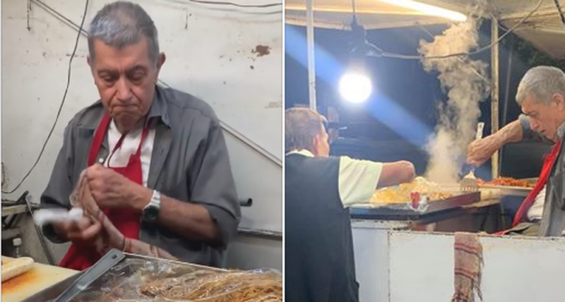 Pareja de abuelitos se vuelve viral tras vender tacos en la madrugada