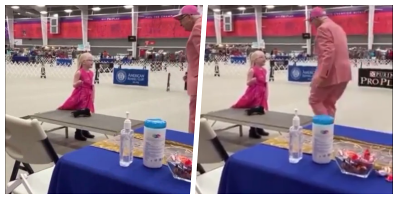 Juez permite competir a niña con autismo que llevó a su perro de peluche a concurso de canesy