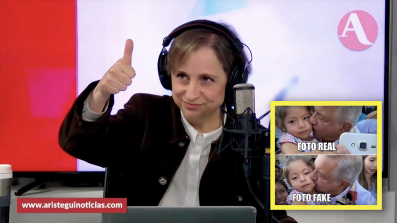 Usuarios le tunden fuertemente a Aristegui tras difundir foto Fake de AMLO y