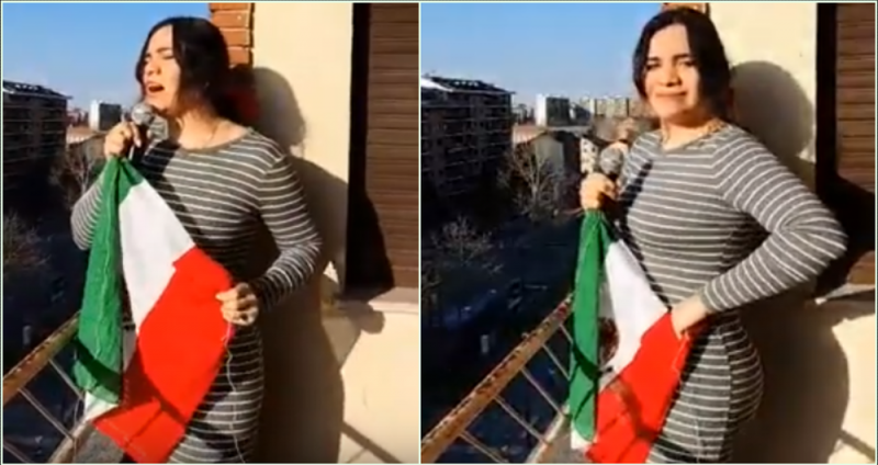 Mexicana en cuarentena en Italia le canta a México y se vuelve viral en redes (video)