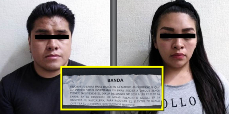 Policía sorprende a pareja que incitaba “con papelitos” a robar un Elektra en Naucalpan