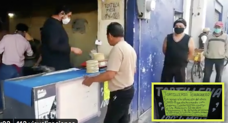 Dueños de tortillería se solidarizan con el pueblo de México y regalan 300 kg de tortilla