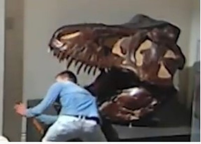 Sujeto ENTRA a museo a robar y a tomarse ¡una SELFIE! con cráneo de un dinosaurioy