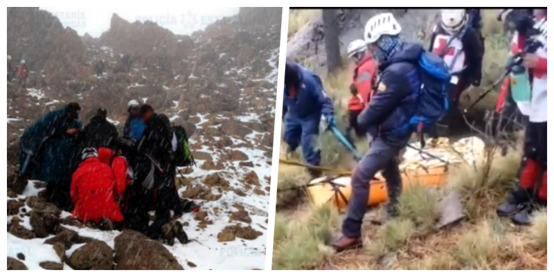 Rescatistas recuperan cuerpo de ALPINISTA que cayó a un barranco del volcán Iztaccíhuatl