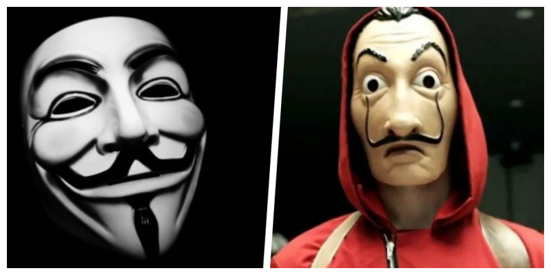 Usuarios confunden MÁSCARA de Anonymous y creen que la copió de “La Casa de Papel”