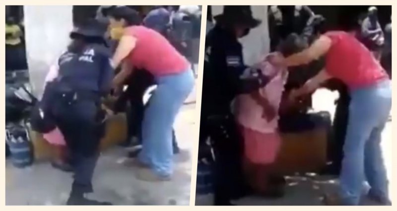 Policías de Querétaro ARRESTAN a abuelita por NO USAR CUBREBOCASy