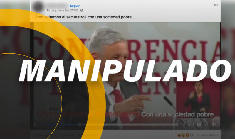 #FakeNews Manipulan video para mostrar otra versión al discurso de AMLO