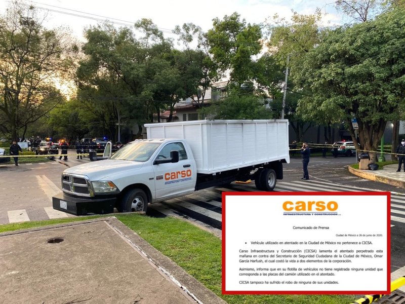 Grupo CARSO se deslinda de camión usado en ATENTADO a García Harfuch