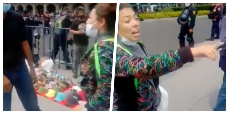 Mujer se MOLESTA con PLANTÓN de FRENAAA y se pone agresiva con los manifestantesy