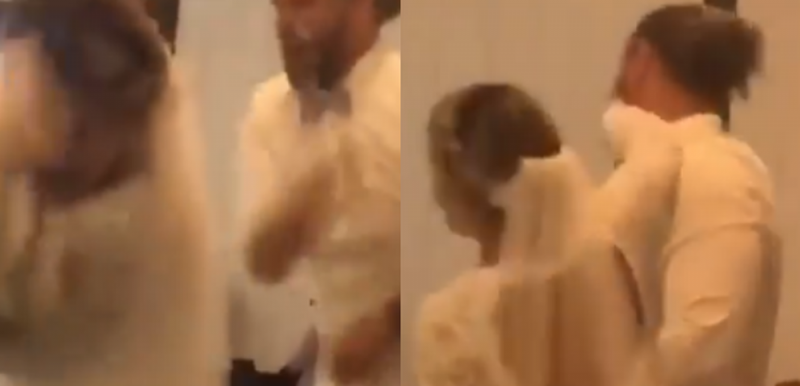 Recién casados celebran su boda “estampándose” el pastel en la cara (VIDEO)