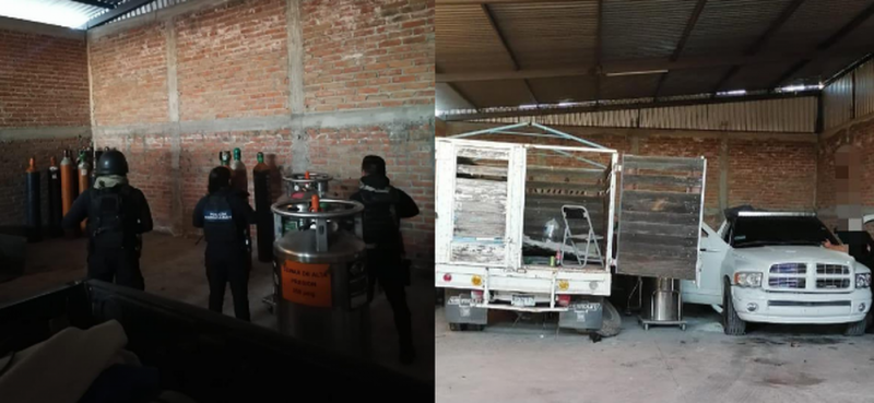 Guardia Nacional recupera 25 tanques de oxígeno que habían sido robados en Michoacán