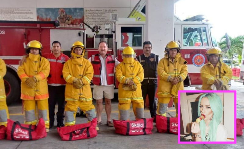 Modelo posa en poca ropa para Play Boy en cuartel de bomberos; cesan a directory