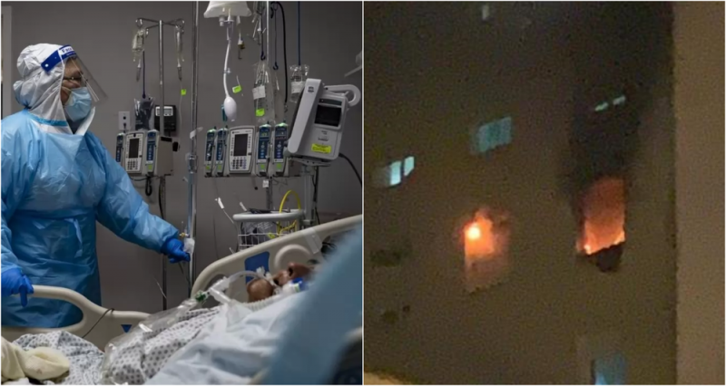 Paciente con Covid-19 harto del aislamiento provoca incendio para tratar de escapar