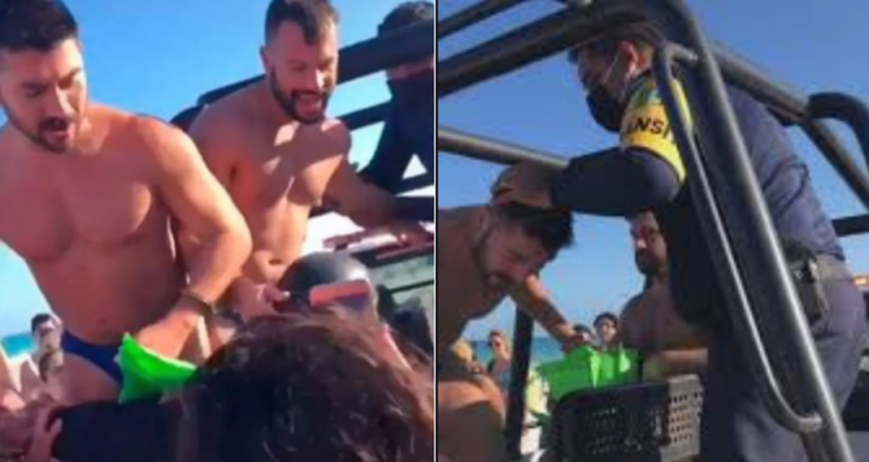 Exhiben a policías de Tulum tras detener a pareja gay extranjera por besarse en público