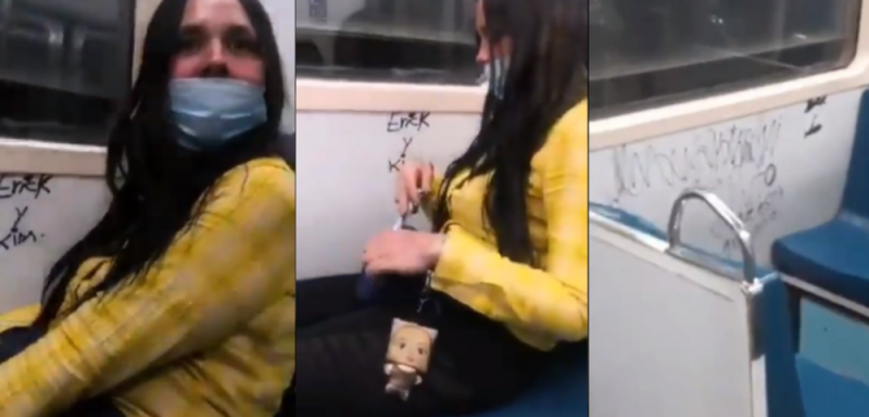 Autoridades detienen a Lady Rayones por pintar vagón del Metro en la CDMX