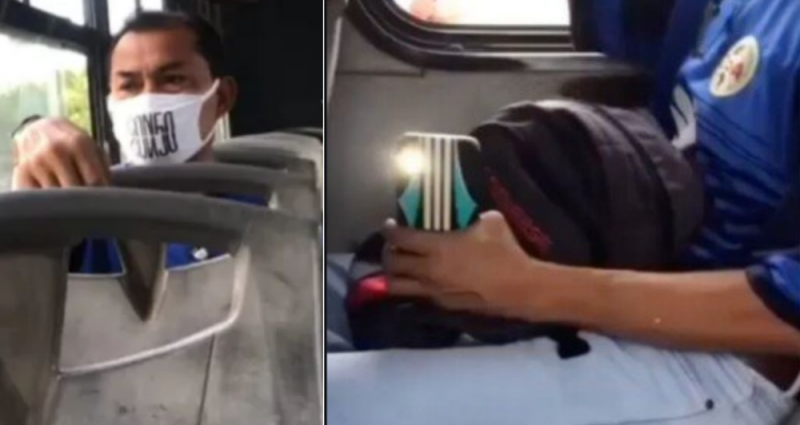 Exhiben a sujeto que graba las piernas de una joven en camión en Cancún (VIDEO)
