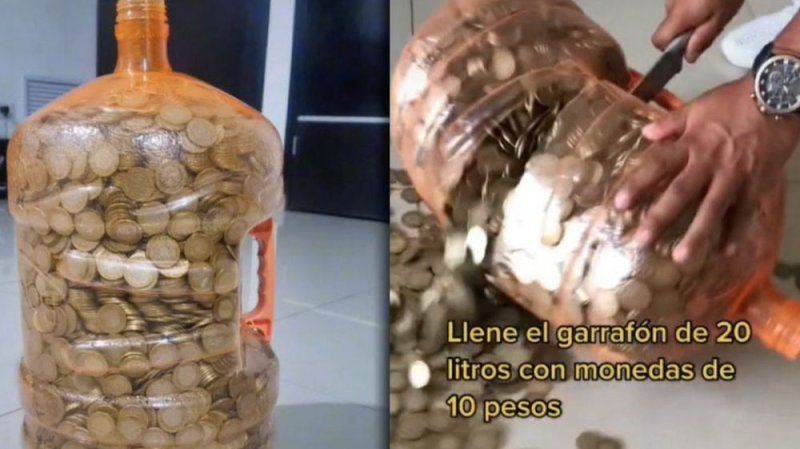 Cuantas Monedas De 10 Pesos Caben En Un Garrafon