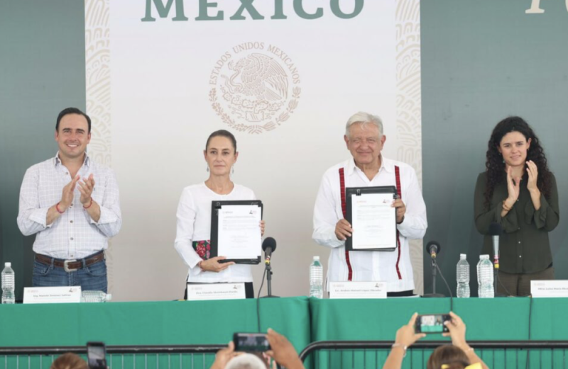 AMLO y Sheinbaum firman acuerdo para dar continuidad a trabajos de ...
