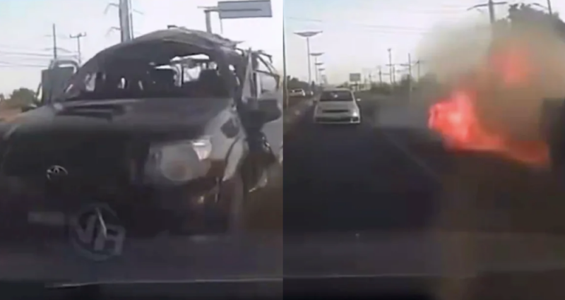 Camioneta explota cerca del AIFA y m4ta a presunto operador del CDS 