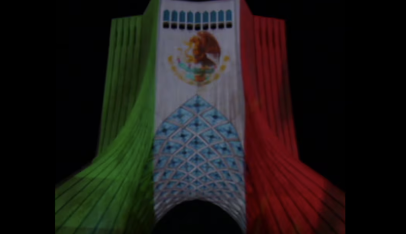 “México está en el corazón de Irán”: Iluminan de verde, blanco y rojo la Torre Azadi
